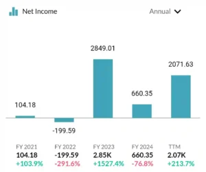 Suzlon Energy net profit year-on-year (FY25)